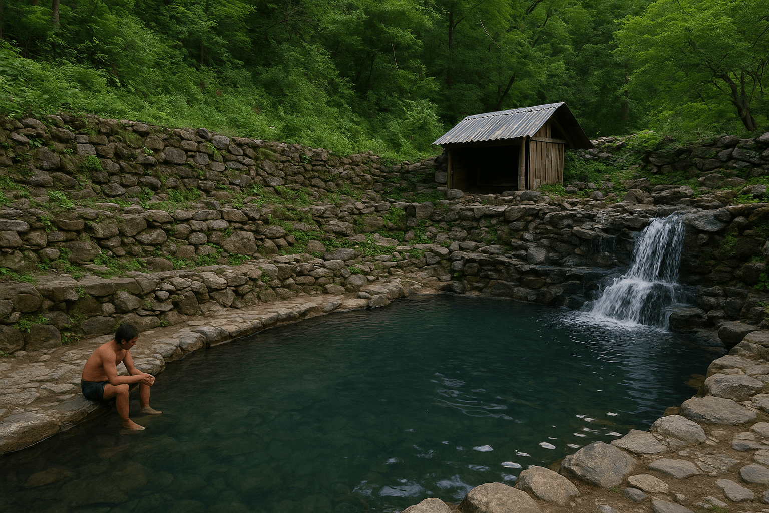 Hot Water Spring by the river.