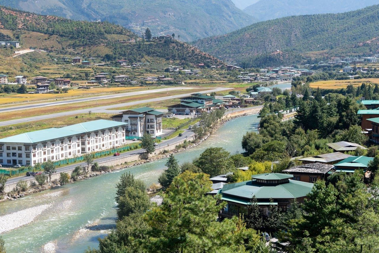 Paro Chu River at sunset